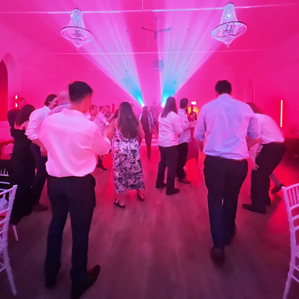 wedding DJ dancing people